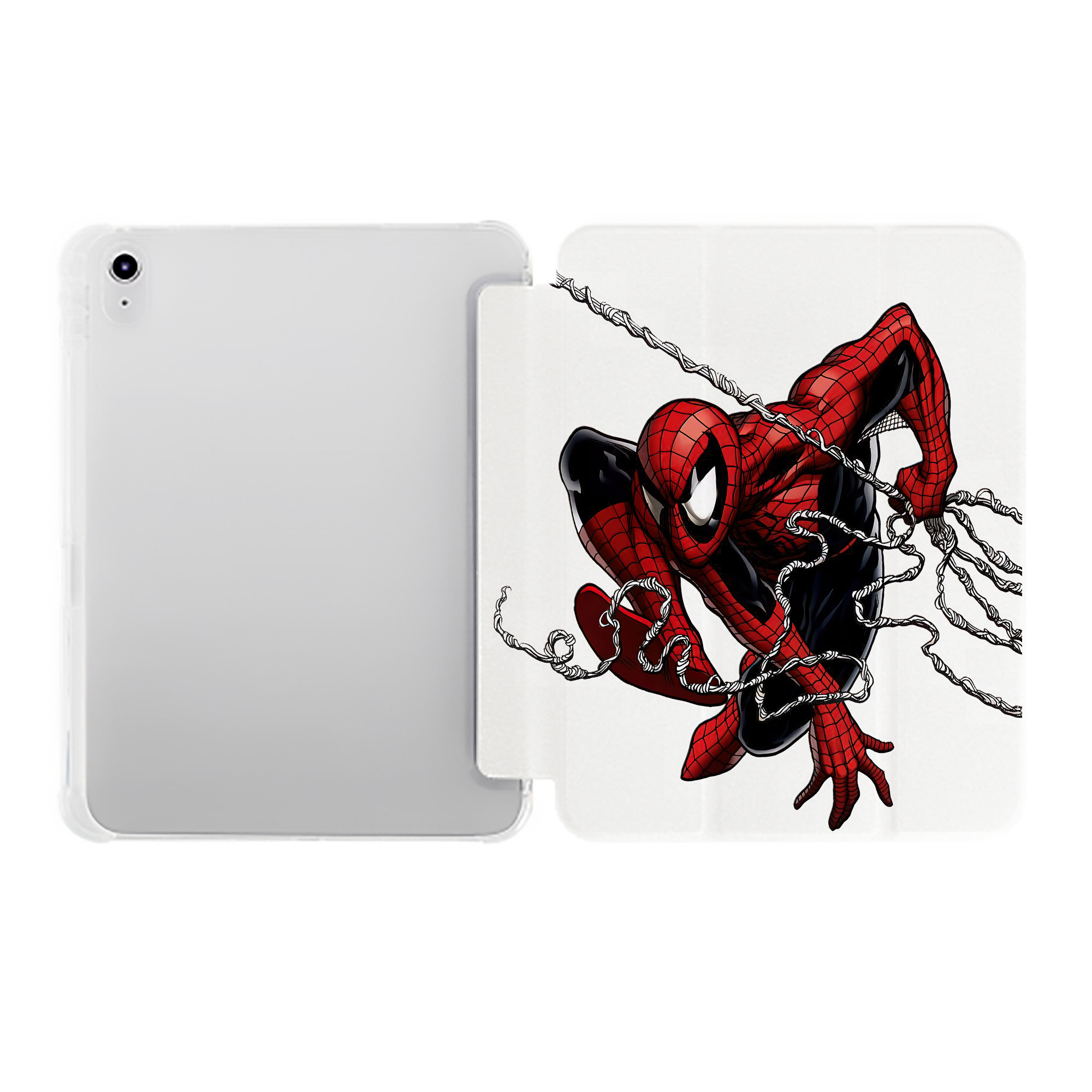 （画像用） Spider Man スパイダーマン IPad ケース ペン収納付き 三つ折りスタンド PUレザー×シリコン 対応機種9.5/10.5/10.9インチ